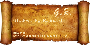 Gladovszky Rajnald névjegykártya